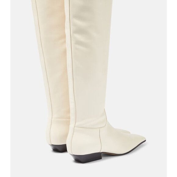 KHAITE Marfa Classic Flat Over The Knee Boots in Off White 41 Womens Thigh High - Picture 15 of 16